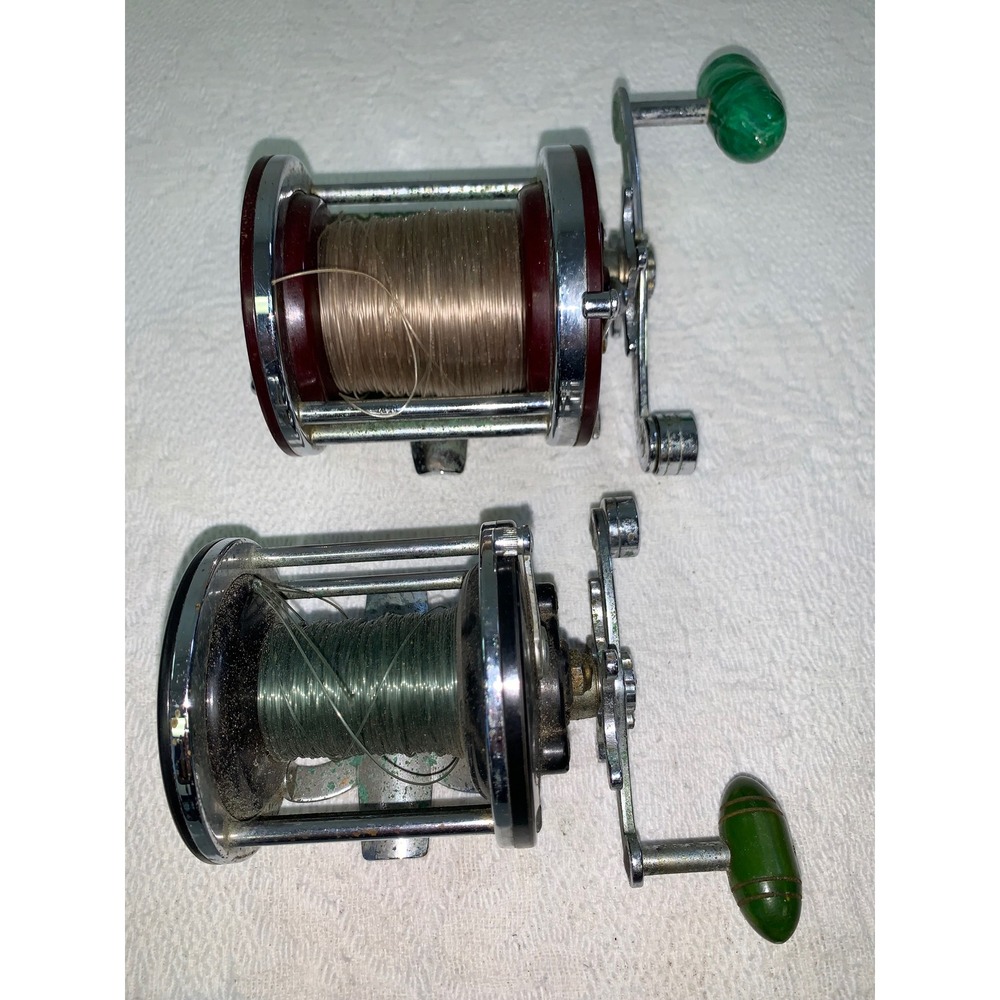Vintage Penn Fishing Reel Lot Jigmaster No 500 and No 160 USA Made Bakelite Pair
